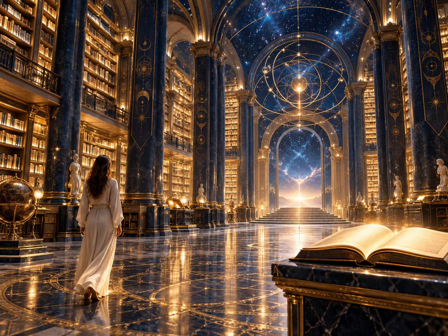Biblioteca celeste y simbólica asociada a los Registros Akásicos